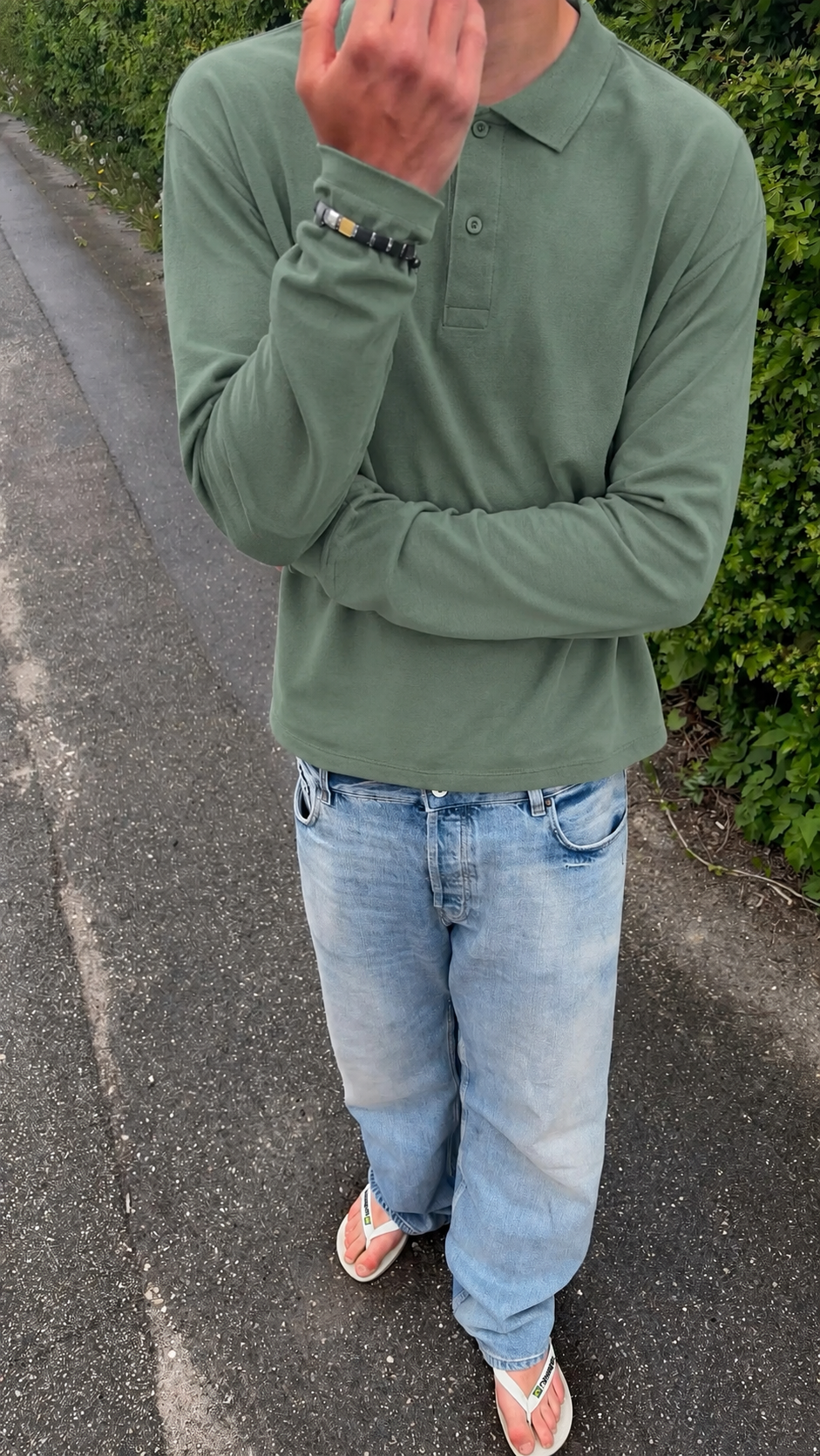 Olive Longsleeve Polo