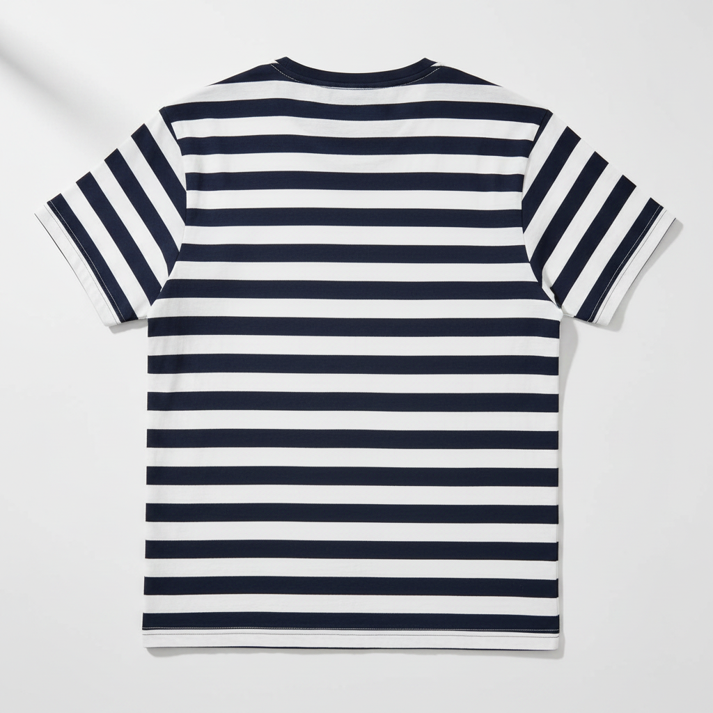 Navy/hvid stribet tee – bagside v2