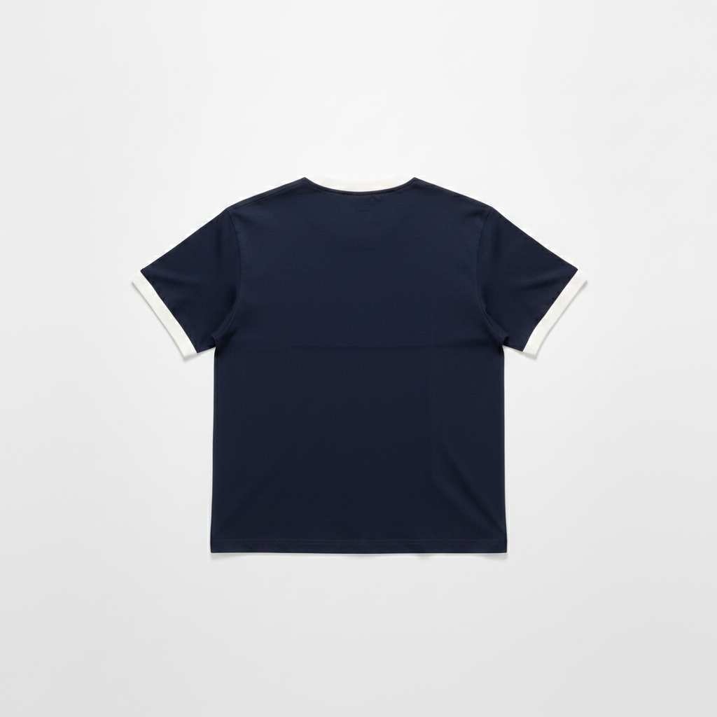 Navy Ringer Tee – Bagside